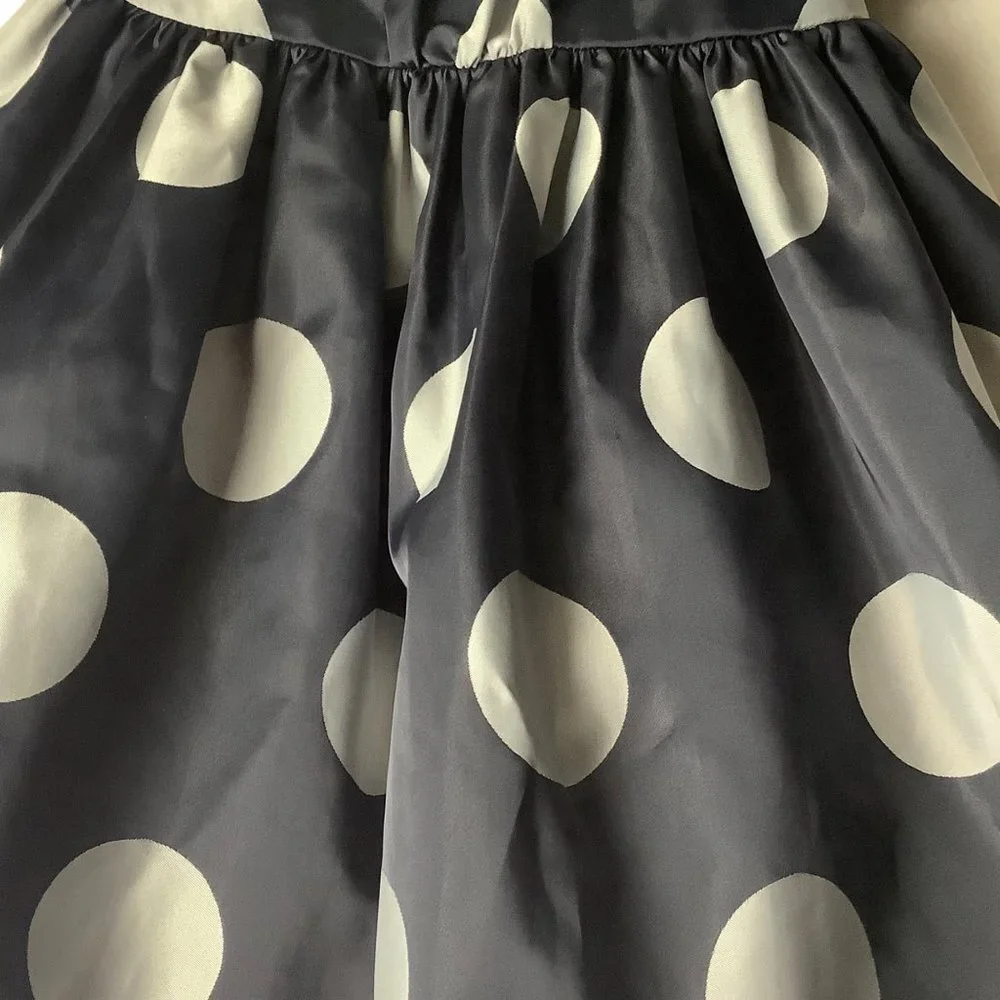 Baby Gap Baby Size 6-12 Months Black Polka-Dot Pink Frill Lace Zip Up Back Dress